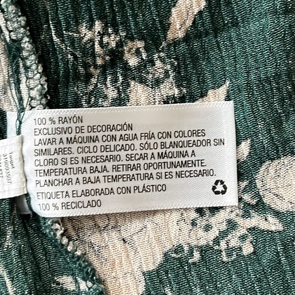 Knox Rose Women’s floral Green & Tan long sleeve tiered dress size M - Picture 5 of 11